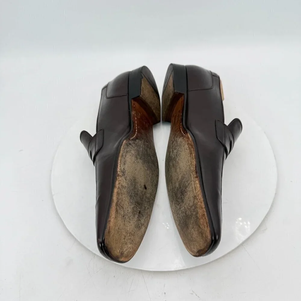Louis Vuitton Men Size UK 8.5 US 9.5 Brown Leather Penny Loafer Dress Shoes - Picture 8 of 14